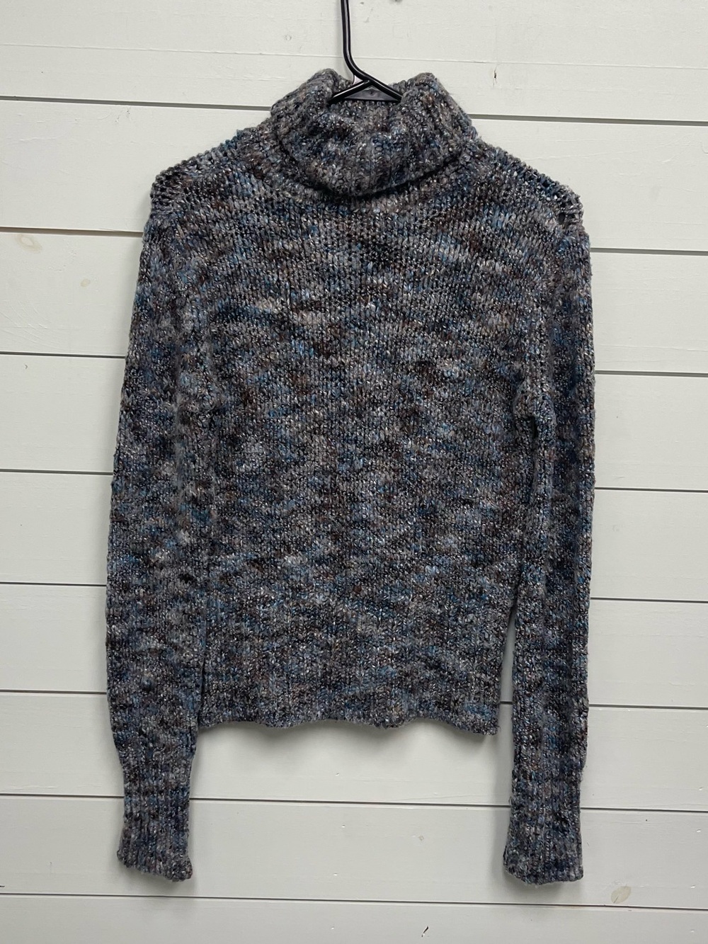 Women's Gray-Blue Marled Turtleneck Sweater
